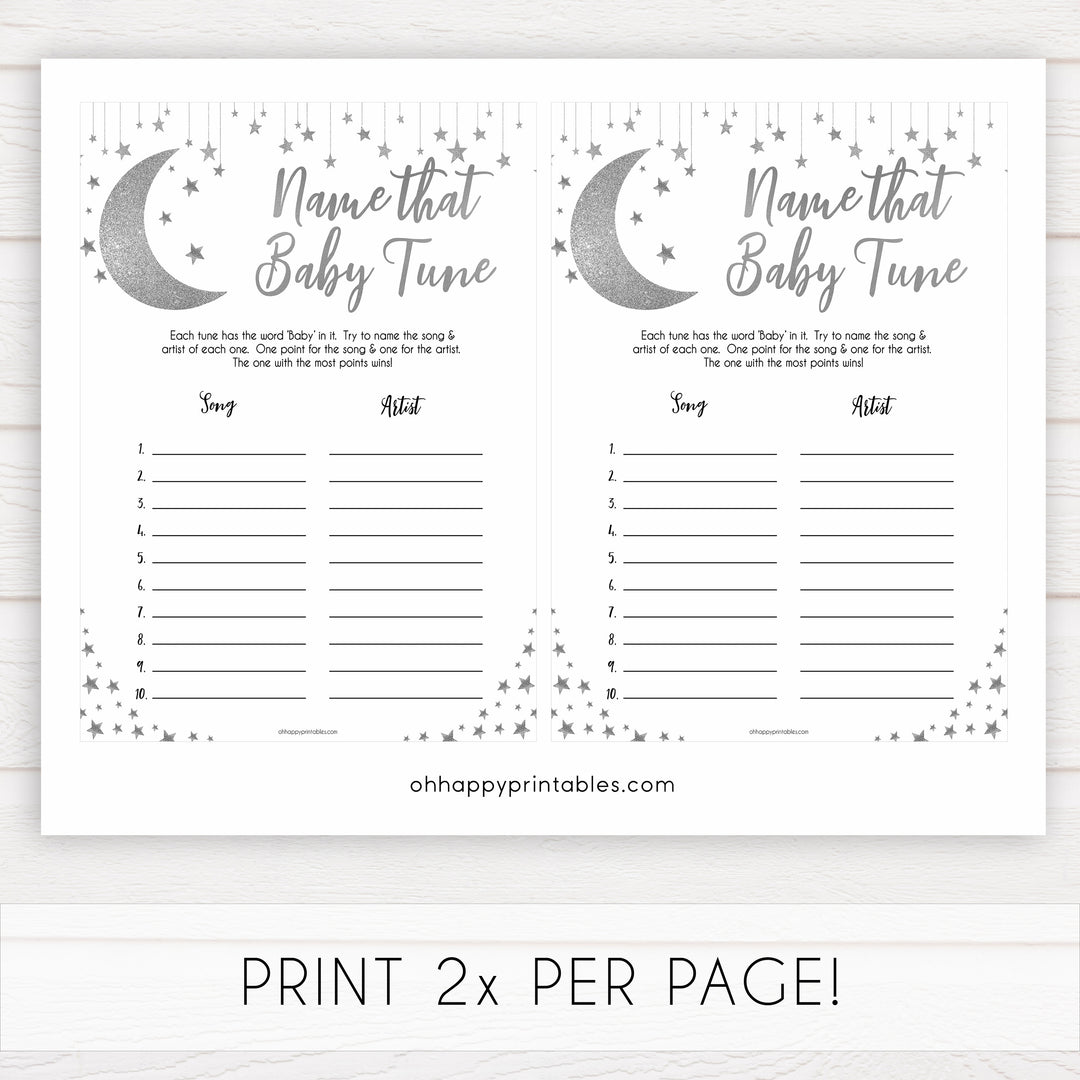 Silver little star, name that baby tune baby games, baby shower games, printable baby games, fun baby games, twinkle little star games, baby games, fun baby shower ideas, baby shower ideas