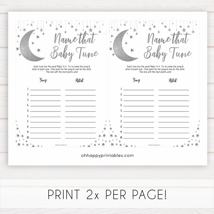 Silver little star, name that baby tune baby games, baby shower games, printable baby games, fun baby games, twinkle little star games, baby games, fun baby shower ideas, baby shower ideas