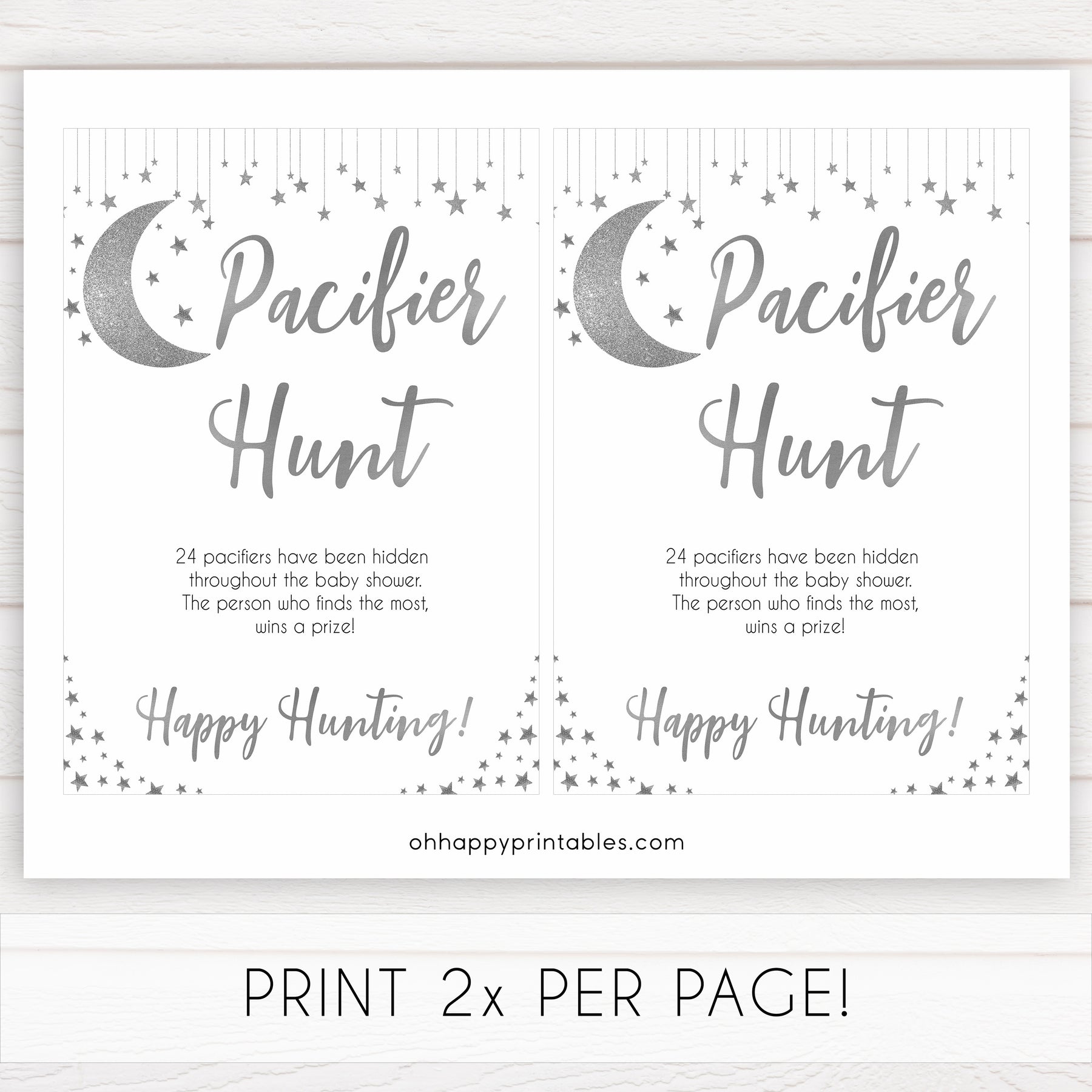 Silver little star, pacifier hunt baby games, baby shower games, printable baby games, fun baby games, twinkle little star games, baby games, fun baby shower ideas, baby shower ideas
