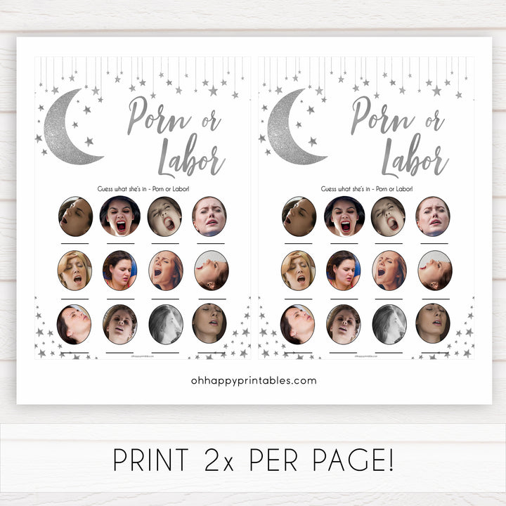 Silver little star, porn or labor, porn or labour baby games, baby shower games, printable baby games, fun baby games, twinkle little star games, baby games, fun baby shower ideas, baby shower ideas