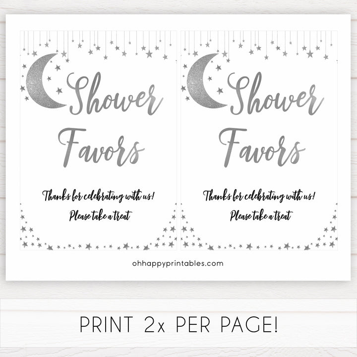 Shower Favors Sign, Little star baby signs, printable baby signs, printable baby decor, twinkle baby shower, star baby decor, fun baby shower ideas, top baby shower themes