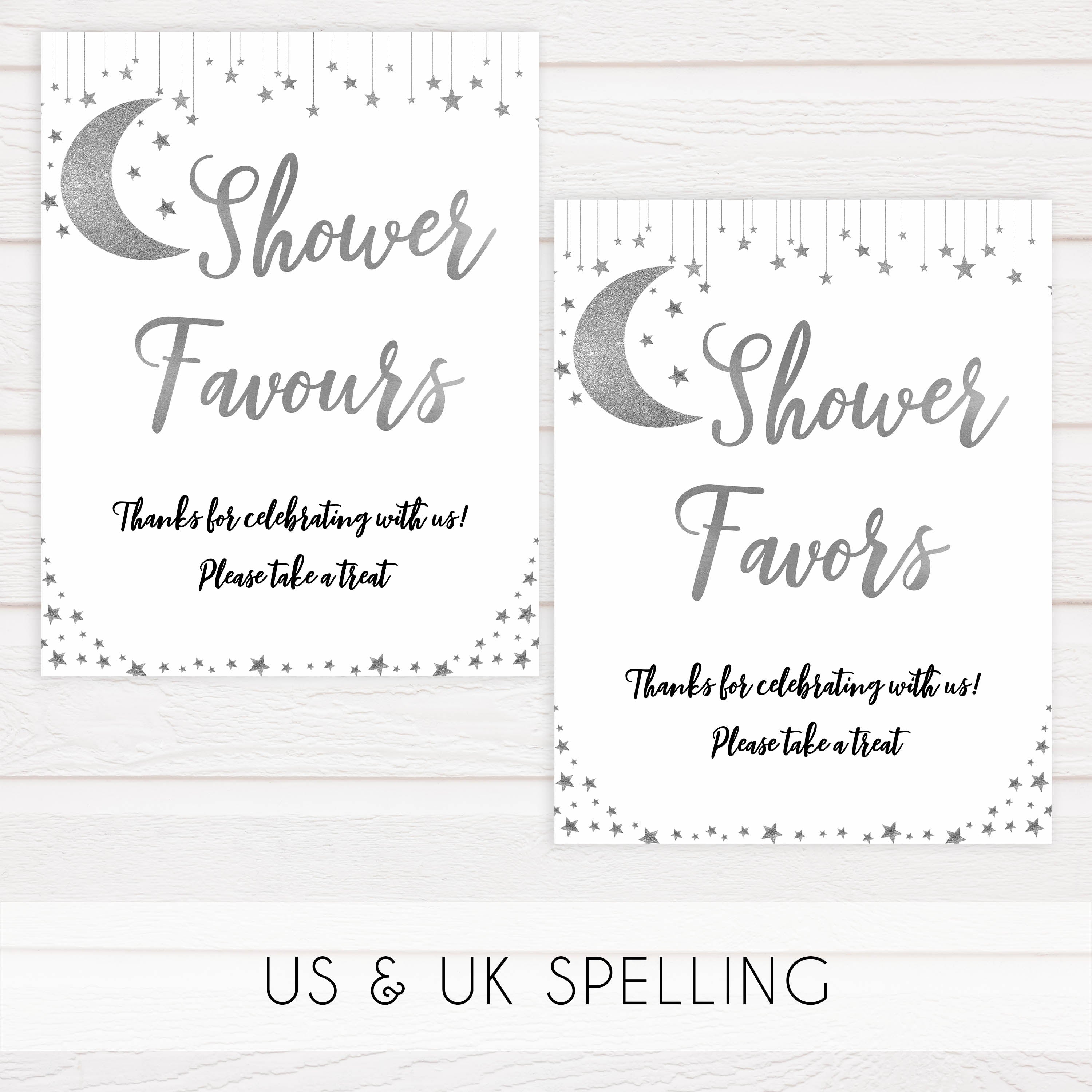 Shower Favors Sign, Little star baby signs, printable baby signs, printable baby decor, twinkle baby shower, star baby decor, fun baby shower ideas, top baby shower themes