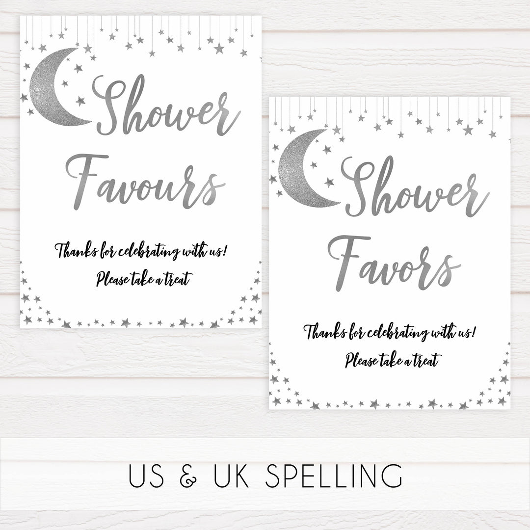 Shower Favors Sign, Little star baby signs, printable baby signs, printable baby decor, twinkle baby shower, star baby decor, fun baby shower ideas, top baby shower themes