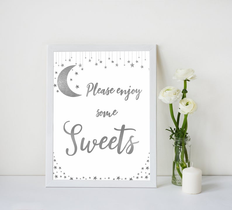 Sweets baby sign, Little star baby signs, printable baby signs, printable baby decor, twinkle baby shower, star baby decor, fun baby shower ideas, top baby shower themes