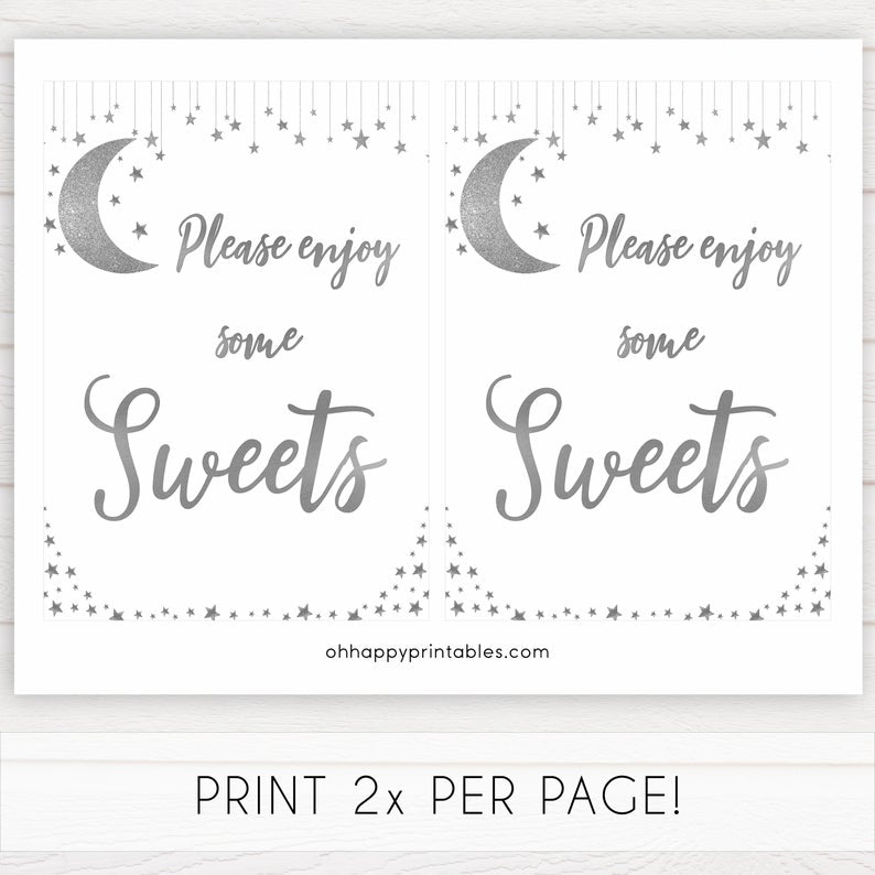 Sweets baby sign, Little star baby signs, printable baby signs, printable baby decor, twinkle baby shower, star baby decor, fun baby shower ideas, top baby shower themes