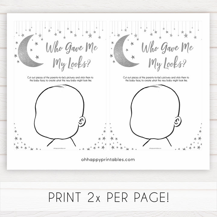 Silver little star, who gave me my looks baby games, baby shower games, printable baby games, fun baby games, twinkle little star games, baby games, fun baby shower ideas, baby shower ideas