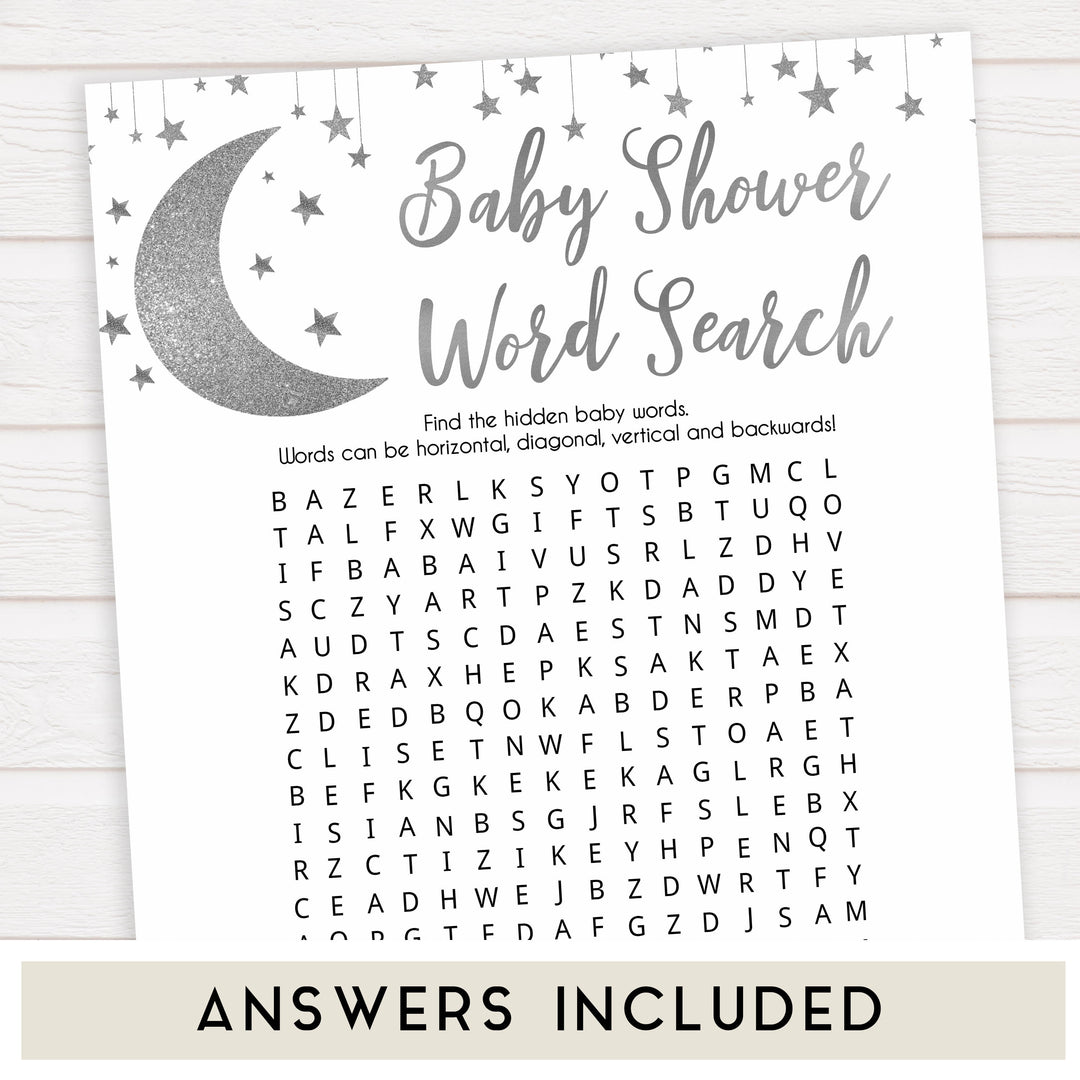 Silver twinkle little star baby word search game, baby word search game, printable baby games, fun baby games, little star baby games, popular baby games