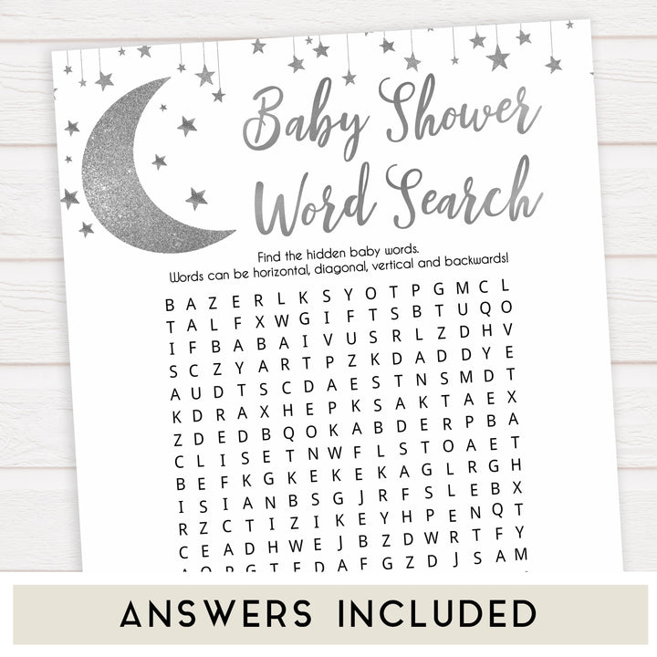 Silver twinkle little star baby word search game, baby word search game, printable baby games, fun baby games, little star baby games, popular baby games