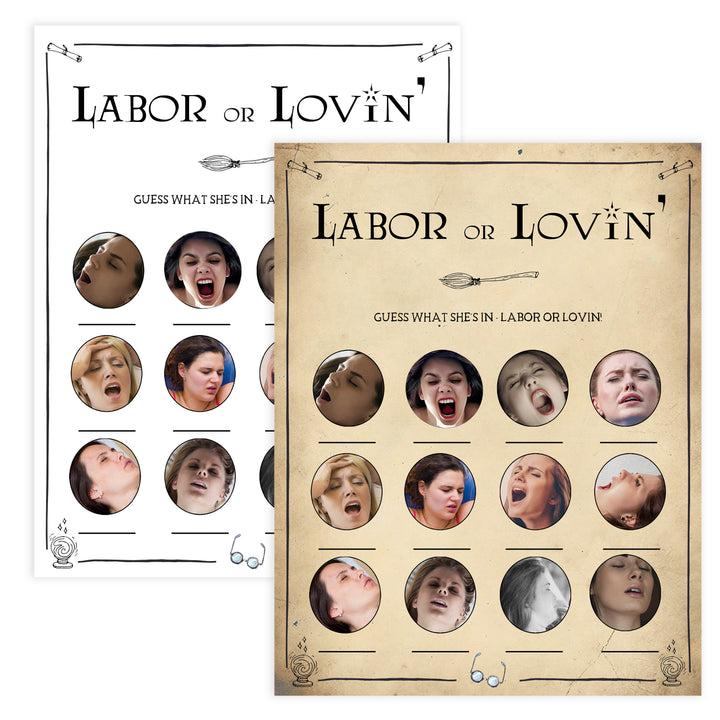Labor or Lovin baby shower game, labor or porn game, Wizard baby shower games, printable baby shower games, Harry Potter baby games, Harry Potter baby shower, fun baby shower games,  fun baby ideas