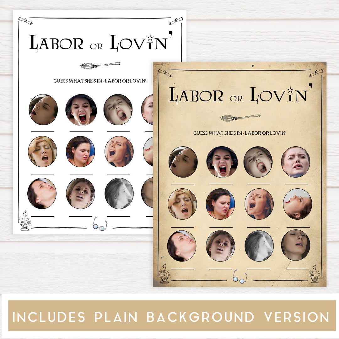 Labor or Lovin baby shower game, labor or porn game, Wizard baby shower games, printable baby shower games, Harry Potter baby games, Harry Potter baby shower, fun baby shower games,  fun baby ideas
