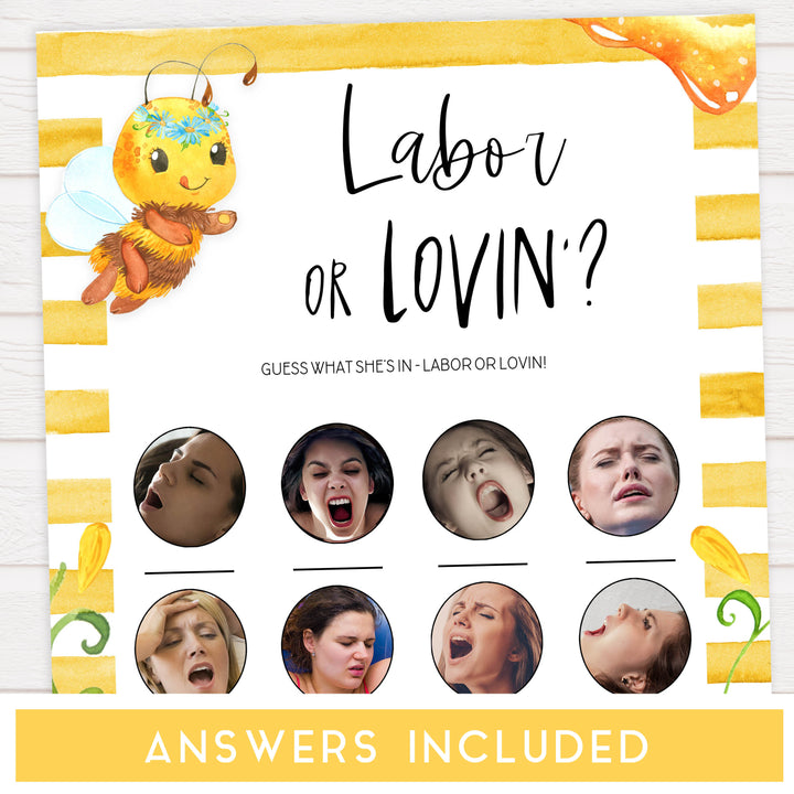 labor or lovin, labor or porn game, Printable baby shower games, mommy bee fun baby games, baby shower games, fun baby shower ideas, top baby shower ideas, mommy to bee baby shower, friends baby shower ideas