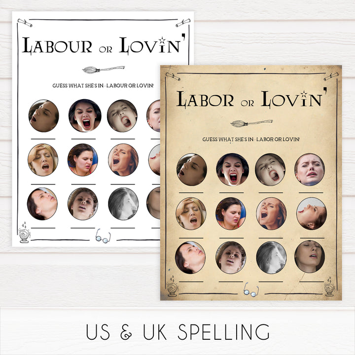 Labor or Lovin baby shower game, labor or porn game, Wizard baby shower games, printable baby shower games, Harry Potter baby games, Harry Potter baby shower, fun baby shower games,  fun baby ideas