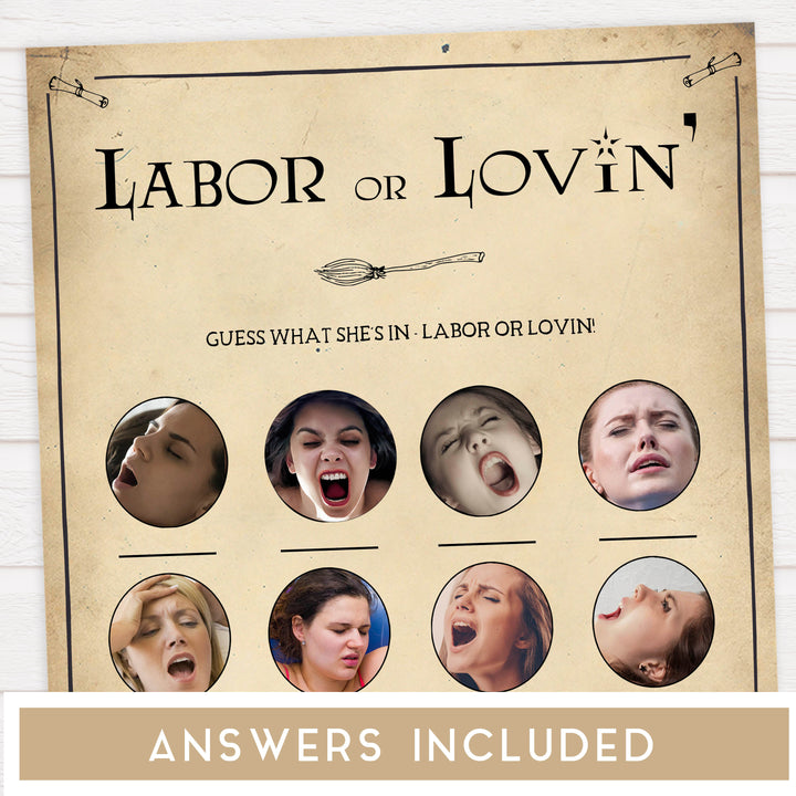 Labor or Lovin baby shower game, labor or porn game, Wizard baby shower games, printable baby shower games, Harry Potter baby games, Harry Potter baby shower, fun baby shower games,  fun baby ideas