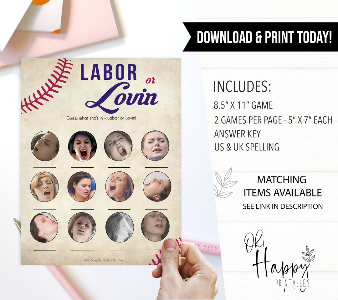 baseball labor or lovin baby shower game, porn or labor game, little slugger baby shower, printable baby shower games, fun baby shower games, popular baby shower games