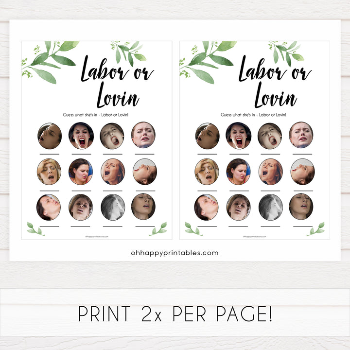 Labour or lovin Game botanical theme, labor or lovin baby shower games, baby shower games, funny baby shower games, sex face baby shower games, botanical baby shower, its a boy