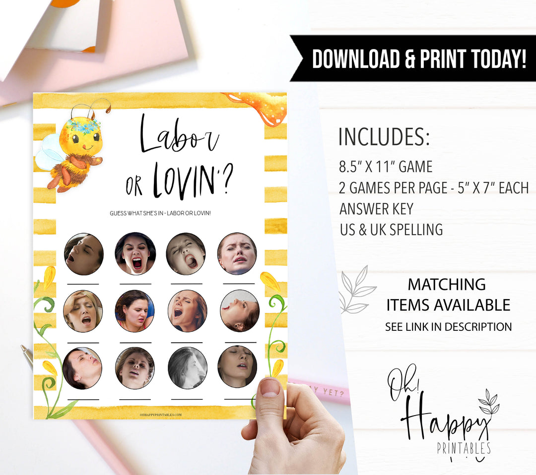 labor or lovin, labor or porn game, Printable baby shower games, mommy bee fun baby games, baby shower games, fun baby shower ideas, top baby shower ideas, mommy to bee baby shower, friends baby shower ideas