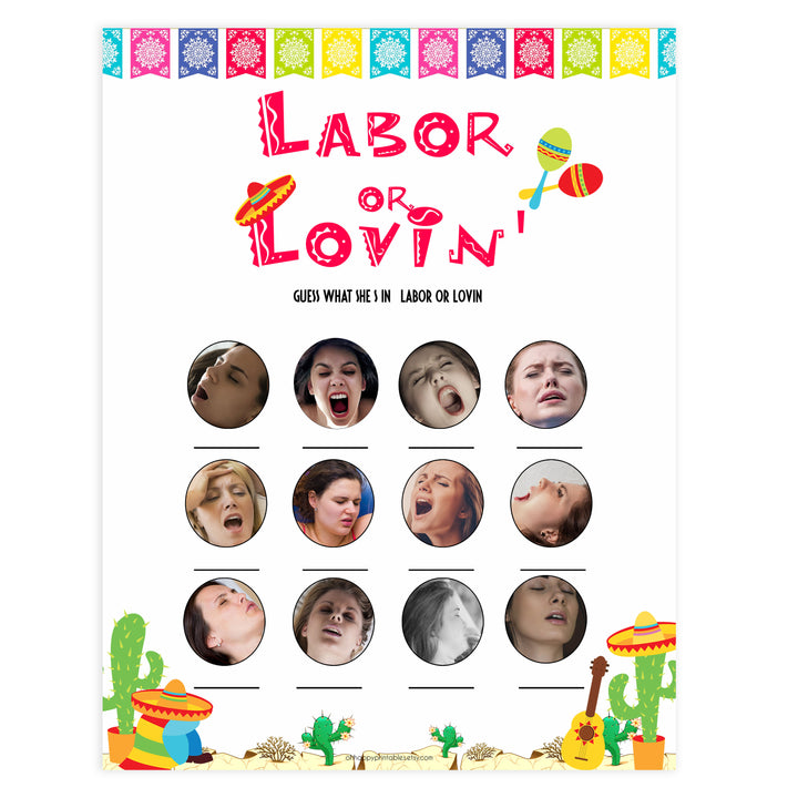 labour or lovin, labor or lovin game, Printable baby shower games, Mexican fiesta fun baby games, baby shower games, fun baby shower ideas, top baby shower ideas, fiesta shower baby shower, fiesta baby shower ideas