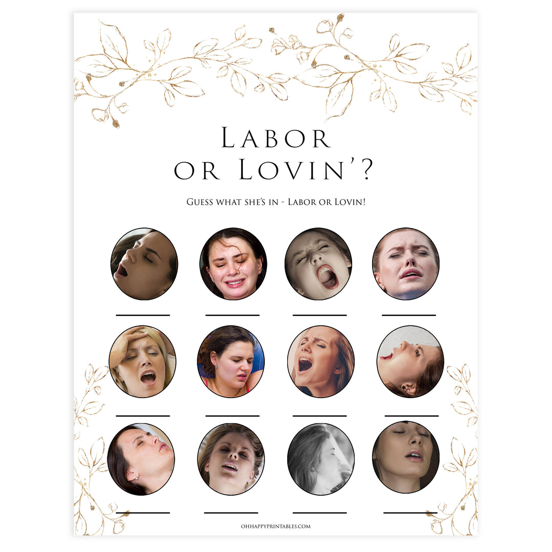 labor or lovin baby game, Printable baby shower games, gold leaf baby games, baby shower games, fun baby shower ideas, top baby shower ideas, gold leaf baby shower, baby shower games, fun gold leaf baby shower ideas