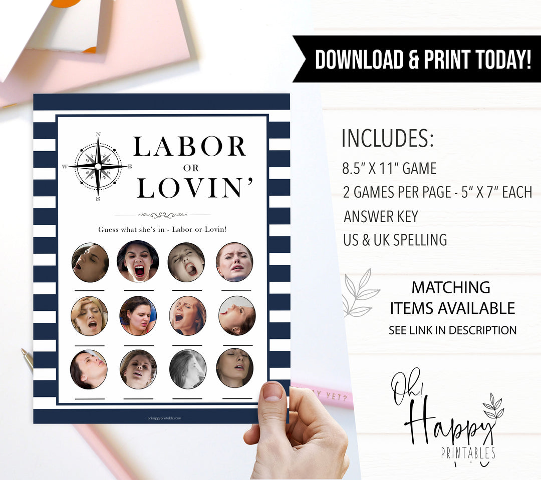 Nautical baby shower games, labour or lovin, porn or labor, baby shower games, printable baby shower games, baby shower games, fun baby games, ahoy its a boy, popular baby shower games, sailor baby games, boat baby games