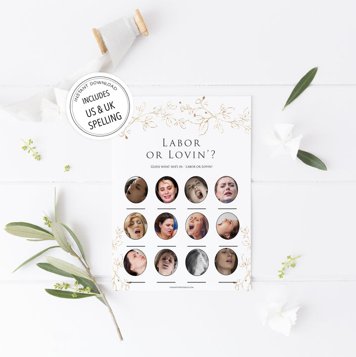 labor or lovin baby game, Printable baby shower games, gold leaf baby games, baby shower games, fun baby shower ideas, top baby shower ideas, gold leaf baby shower, baby shower games, fun gold leaf baby shower ideas