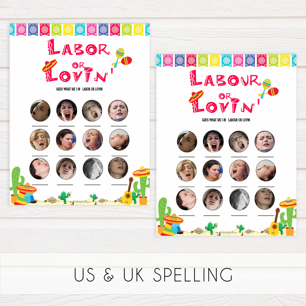 Labour or Lovin Baby Game - Printable Mexican Fiesta Baby Games ...
