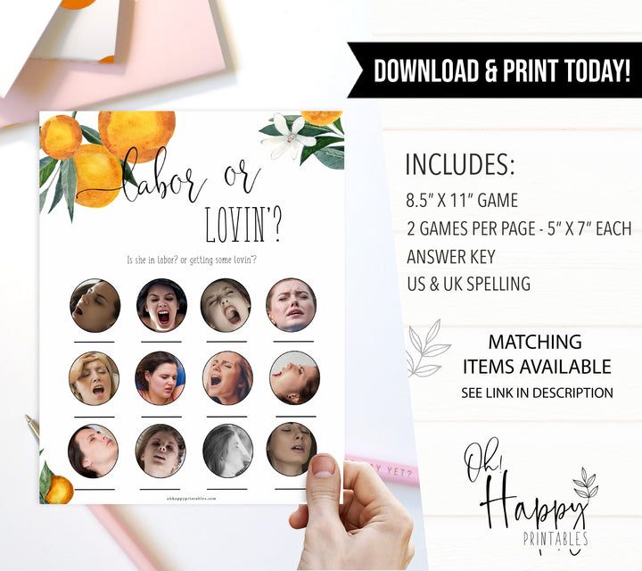 labor or lovin baby shower game, Printable baby shower games, little cutie baby games, baby shower games, fun baby shower ideas, top baby shower ideas, little cutie baby shower, baby shower games, fun little cutie baby shower ideas, citrus baby shower games, citrus baby shower, orange baby shower