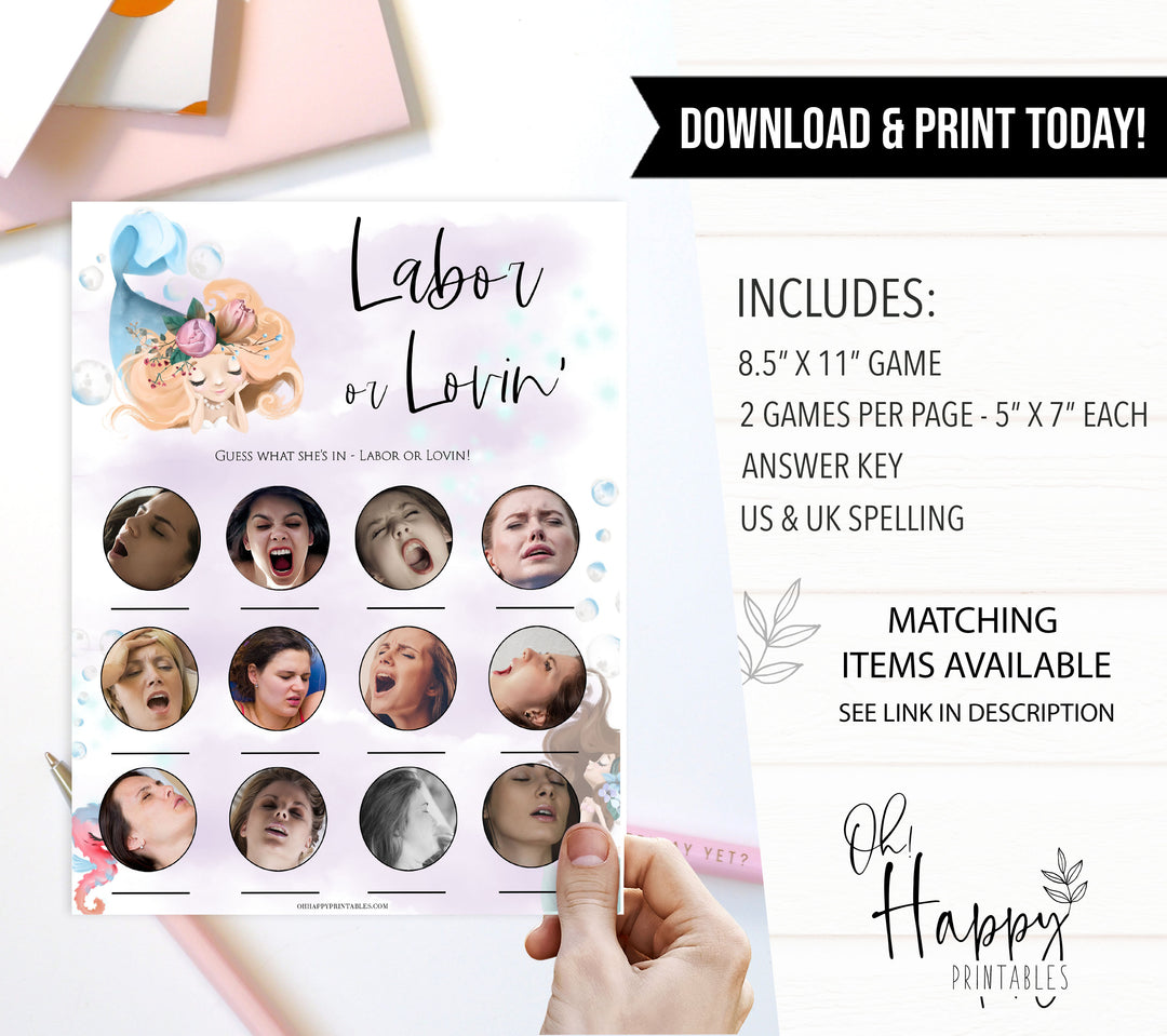 labor or lovin, porn or labor game, Printable baby shower games, little mermaid baby games, baby shower games, fun baby shower ideas, top baby shower ideas, little mermaid baby shower, baby shower games, pink hearts baby shower ideas