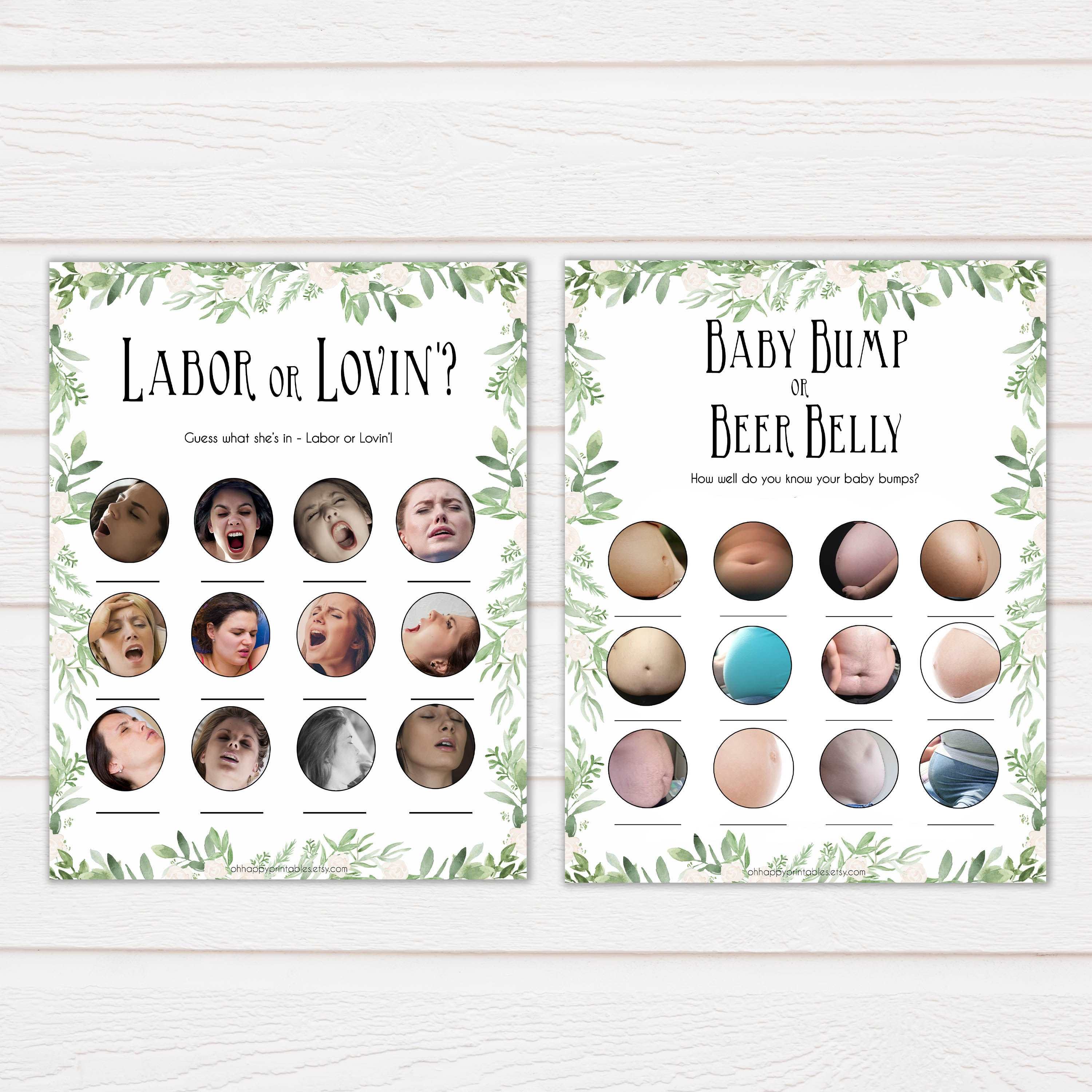 Greenery 10 Baby Shower Games, Printable Baby Shower Games, Baby Shower Games Pack, Green Baby Games, Baby Shower Pack, Baby Shower, printable baby shower games, fun baby shower games, popular baby shower games