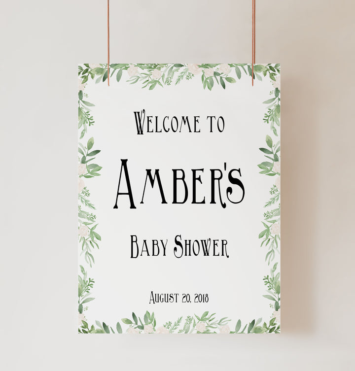 greenery baby shower, editable baby shower signs, printable baby shower games, baby shower bundle, baby mega bundle