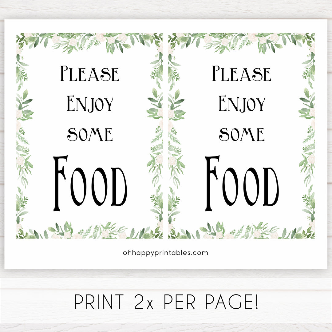 Food baby table signs, Printable baby table signs, baby shower table signs, botanical baby table signs, baby shower decor, fun baby decor, printable baby decor