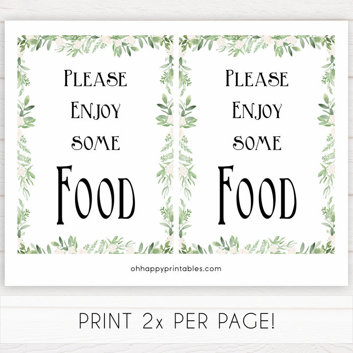 Food baby table signs, Printable baby table signs, baby shower table signs, botanical baby table signs, baby shower decor, fun baby decor, printable baby decor