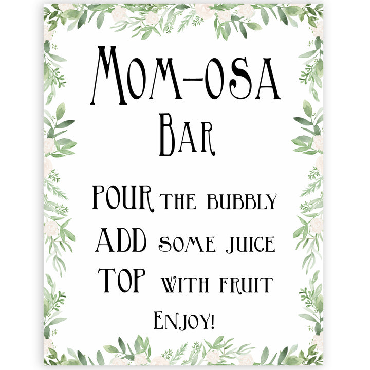 momosa baby shower table signs, Printable baby table signs, baby shower table signs, botanical baby table signs, baby shower decor, fun baby decor, printable baby decor