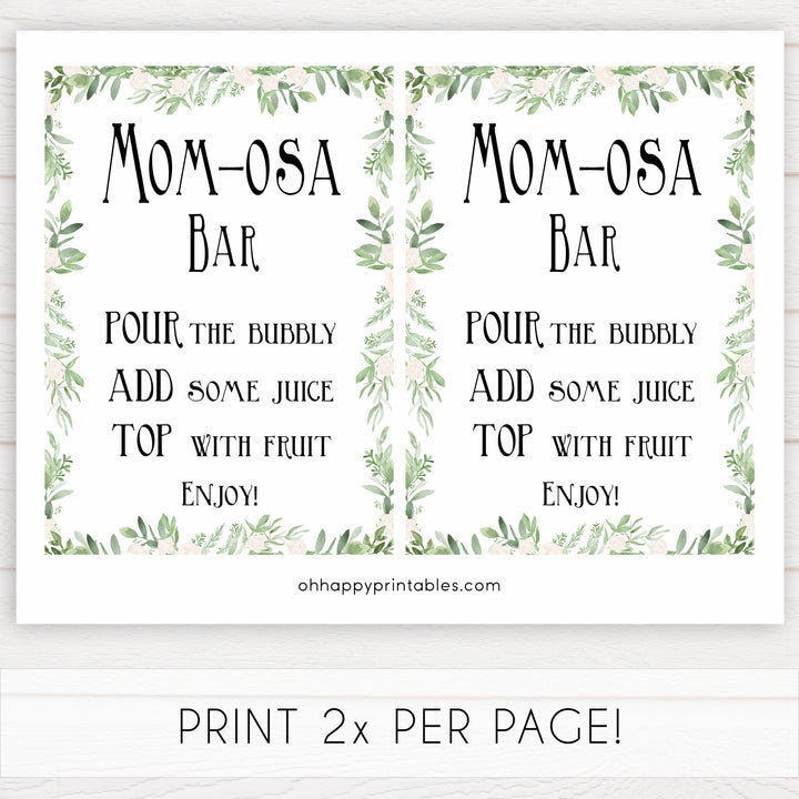 momosa baby shower table signs, Printable baby table signs, baby shower table signs, botanical baby table signs, baby shower decor, fun baby decor, printable baby decor