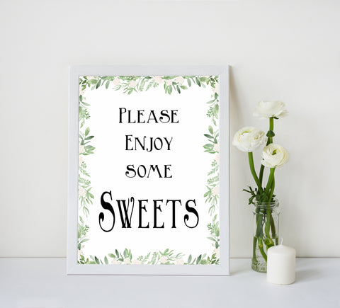sweets baby table signs, Printable baby table signs, baby shower table signs, botanical baby table signs, baby shower decor, fun baby decor, printable baby decor