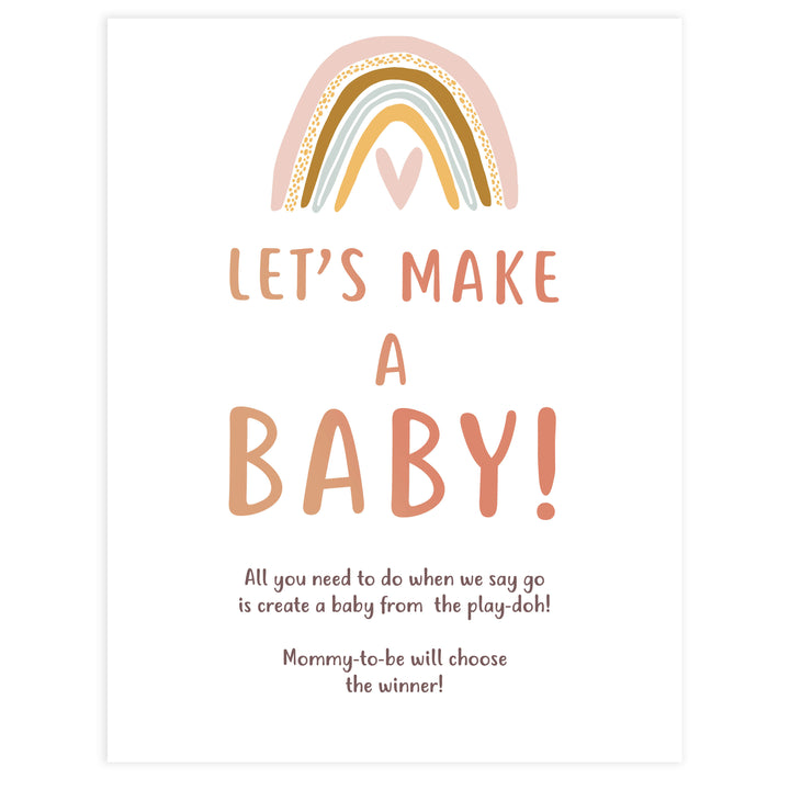 lets make a baby game, Printable baby shower games, boho rainbow baby games, baby shower games, fun baby shower ideas, top baby shower ideas, boho rainbow baby shower, baby shower games, fun boho rainbow baby shower ideas