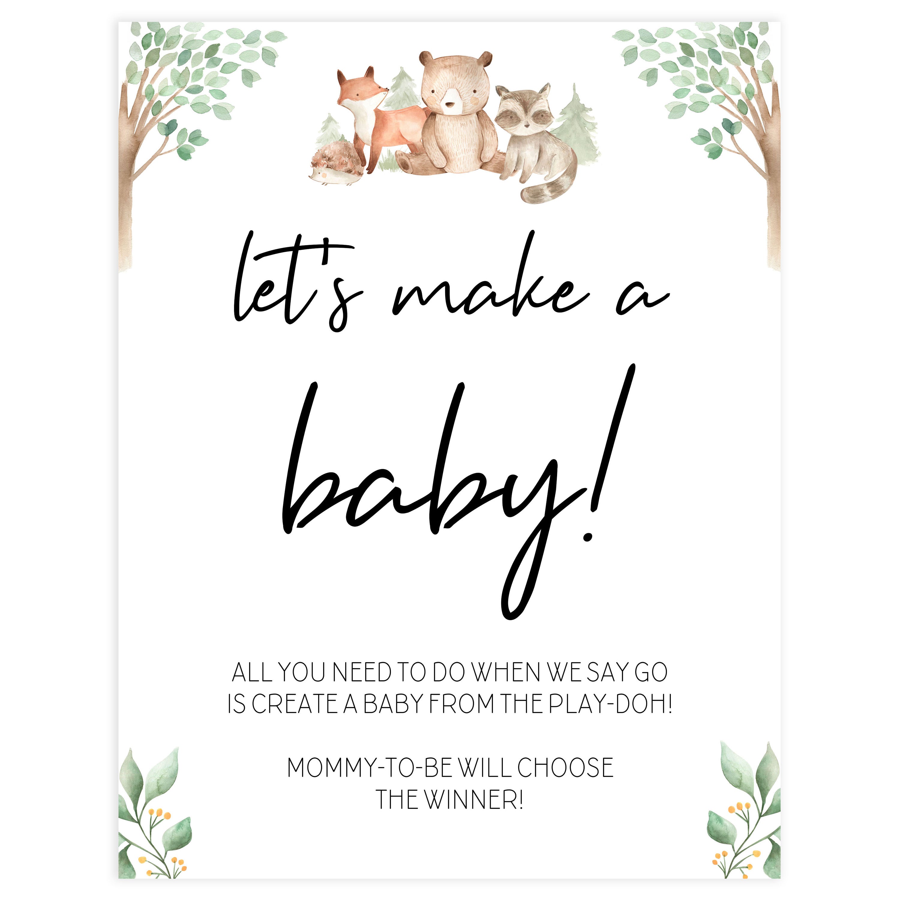 lets make a baby game, Printable baby shower games, woodland animals baby games, baby shower games, fun baby shower ideas, top baby shower ideas, woodland baby shower, baby shower games, fun woodland animals baby shower ideas