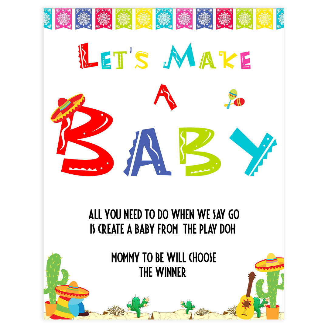 lets make a baby game, Printable baby shower games, Mexican fiesta fun baby games, baby shower games, fun baby shower ideas, top baby shower ideas, fiesta shower baby shower, fiesta baby shower ideas