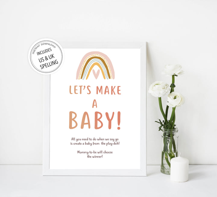 lets make a baby game, Printable baby shower games, boho rainbow baby games, baby shower games, fun baby shower ideas, top baby shower ideas, boho rainbow baby shower, baby shower games, fun boho rainbow baby shower ideas