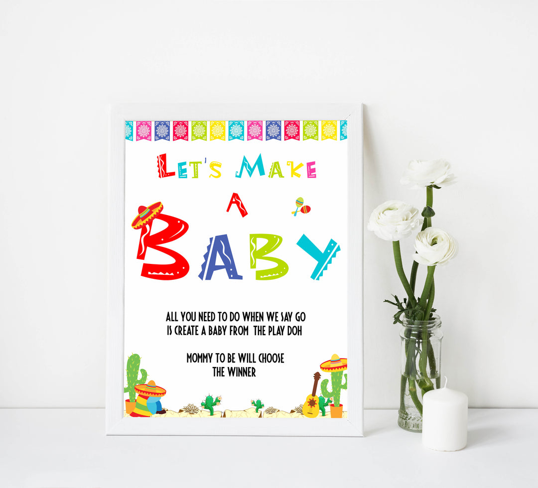 lets make a baby game, Printable baby shower games, Mexican fiesta fun baby games, baby shower games, fun baby shower ideas, top baby shower ideas, fiesta shower baby shower, fiesta baby shower ideas