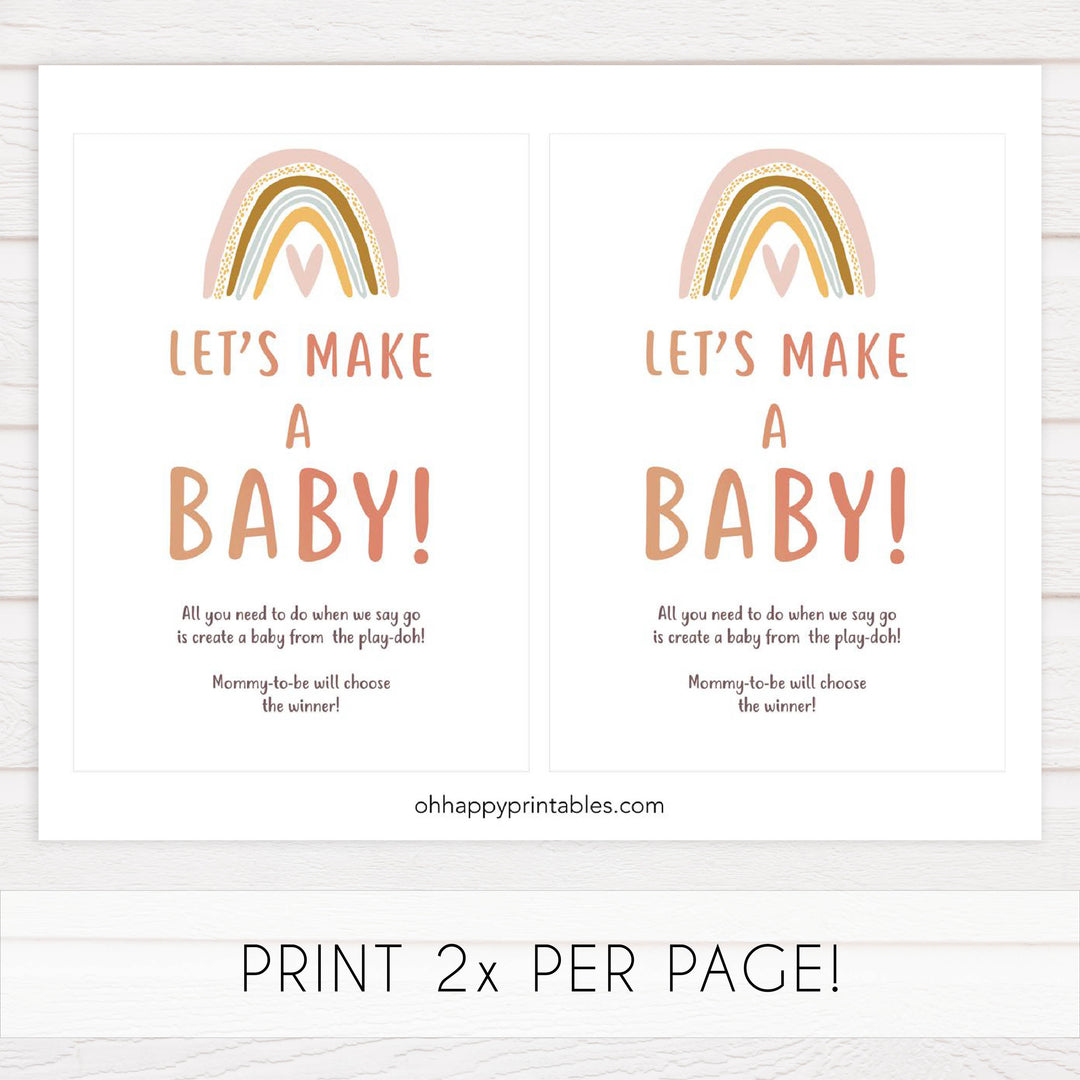 lets make a baby game, Printable baby shower games, boho rainbow baby games, baby shower games, fun baby shower ideas, top baby shower ideas, boho rainbow baby shower, baby shower games, fun boho rainbow baby shower ideas