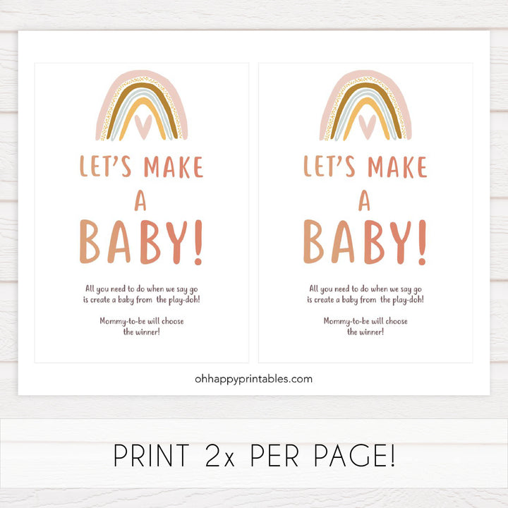 lets make a baby game, Printable baby shower games, boho rainbow baby games, baby shower games, fun baby shower ideas, top baby shower ideas, boho rainbow baby shower, baby shower games, fun boho rainbow baby shower ideas