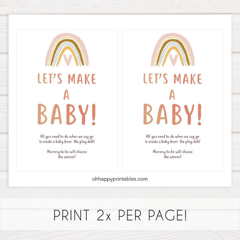 lets make a baby game, Printable baby shower games, boho rainbow baby games, baby shower games, fun baby shower ideas, top baby shower ideas, boho rainbow baby shower, baby shower games, fun boho rainbow baby shower ideas