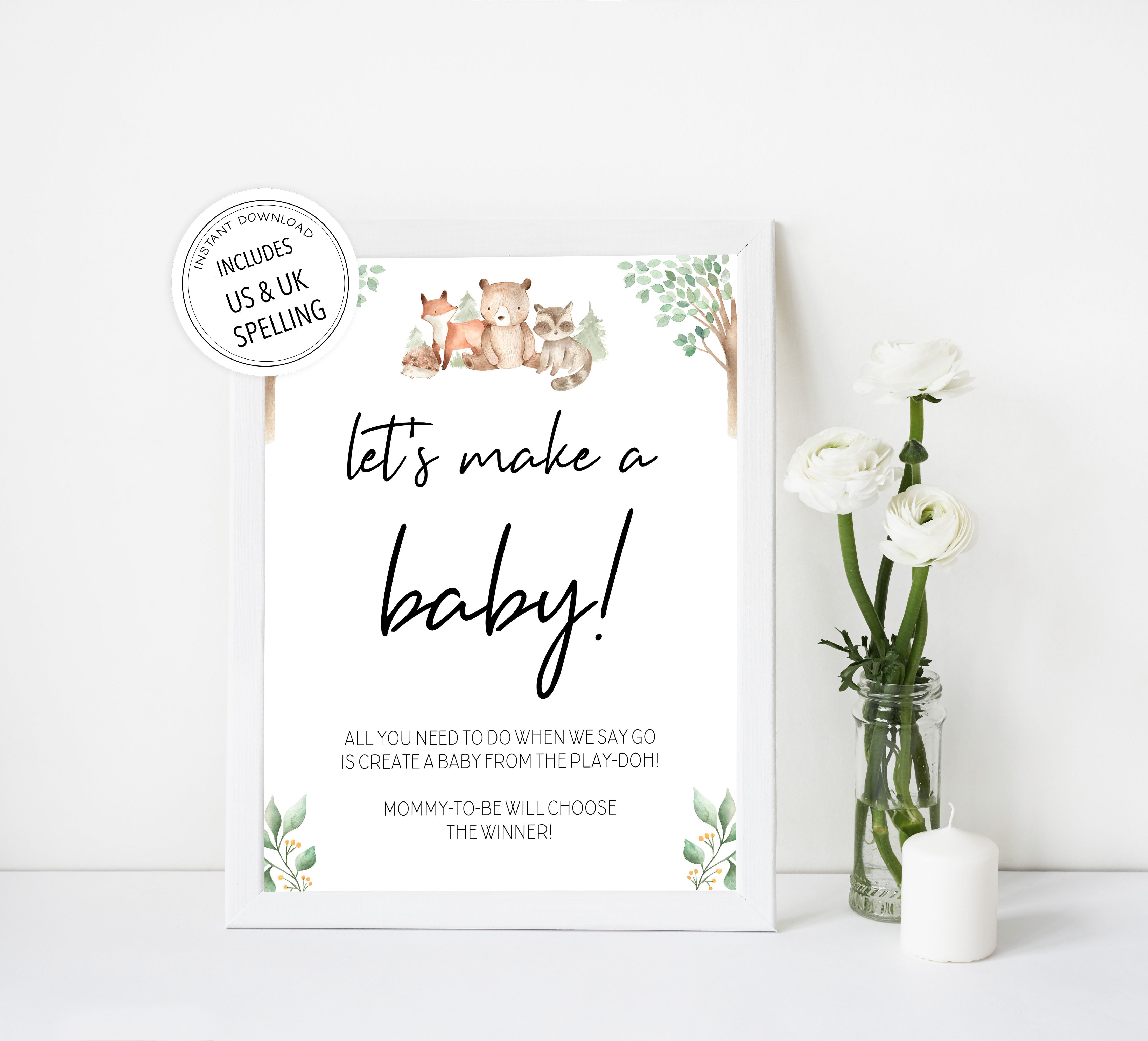 lets make a baby game, Printable baby shower games, woodland animals baby games, baby shower games, fun baby shower ideas, top baby shower ideas, woodland baby shower, baby shower games, fun woodland animals baby shower ideas