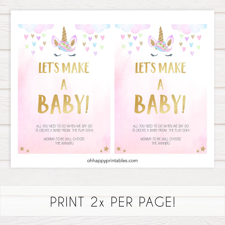 lets make a baby game, Printable baby shower games, unicorn baby games, baby shower games, fun baby shower ideas, top baby shower ideas, unicorn baby shower, baby shower games, fun unicorn baby shower ideas