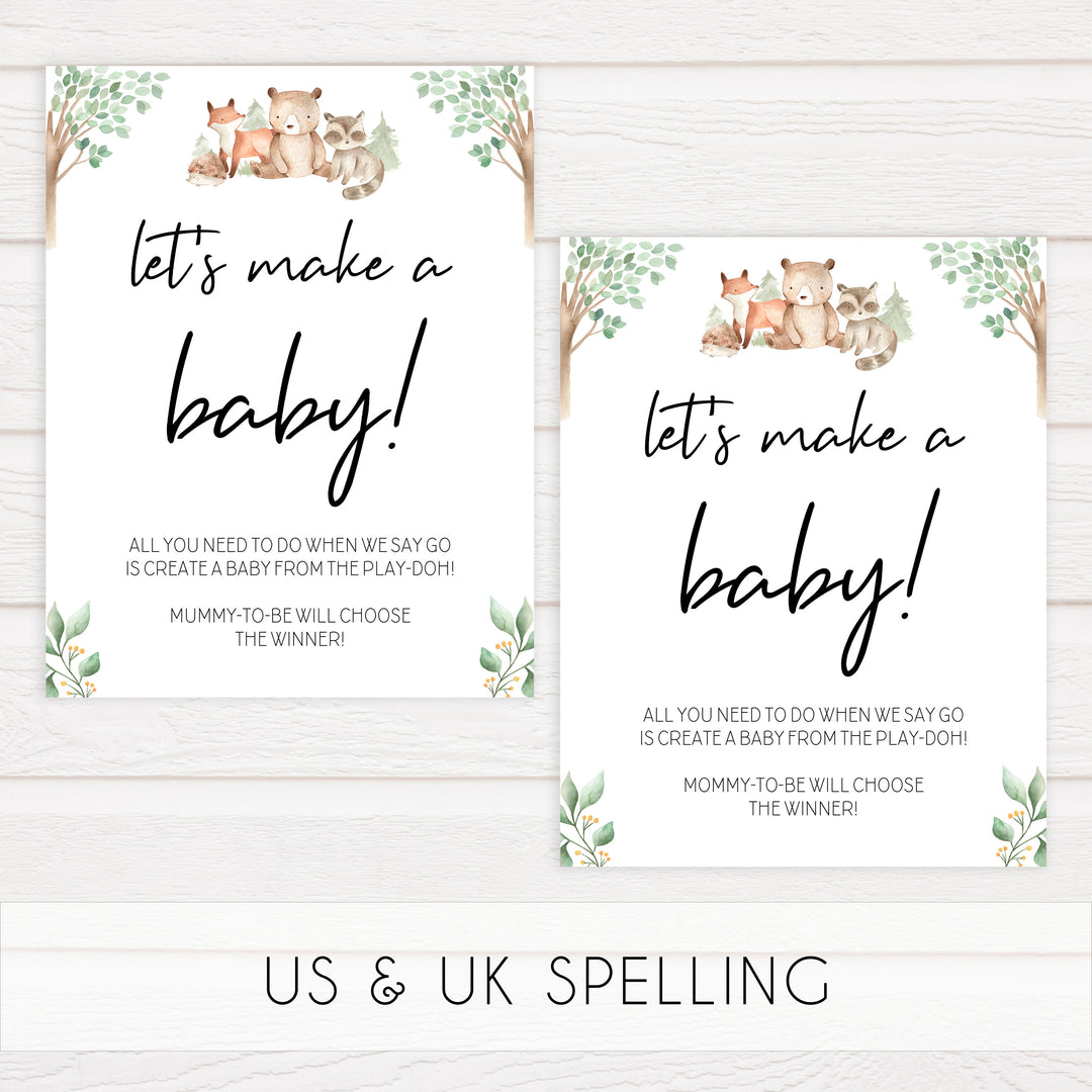 lets make a baby game, Printable baby shower games, woodland animals baby games, baby shower games, fun baby shower ideas, top baby shower ideas, woodland baby shower, baby shower games, fun woodland animals baby shower ideas