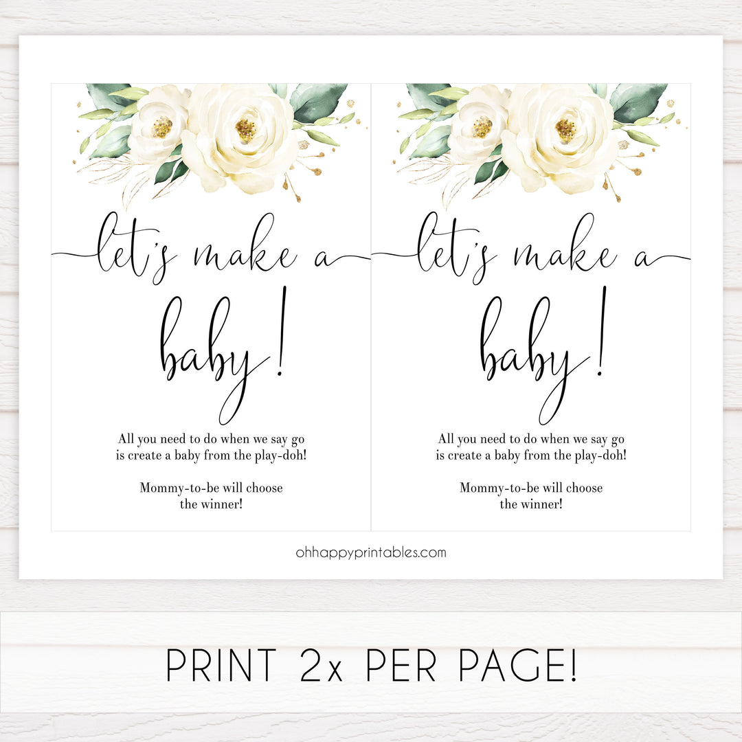lets make a baby game, Printable baby shower games, shite floral baby games, baby shower games, fun baby shower ideas, top baby shower ideas, floral baby shower, baby shower games, fun floral baby shower ideas