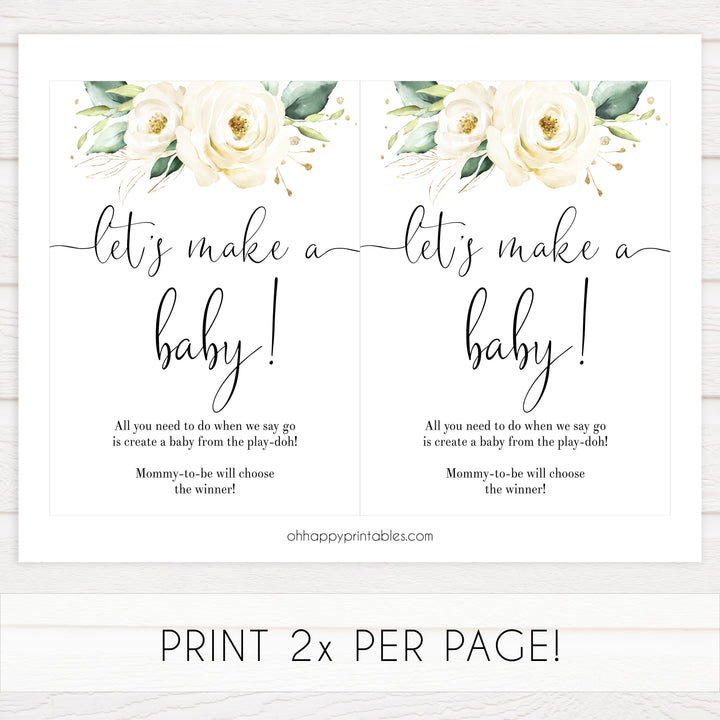 lets make a baby game, Printable baby shower games, shite floral baby games, baby shower games, fun baby shower ideas, top baby shower ideas, floral baby shower, baby shower games, fun floral baby shower ideas