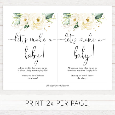 lets make a baby game, Printable baby shower games, shite floral baby games, baby shower games, fun baby shower ideas, top baby shower ideas, floral baby shower, baby shower games, fun floral baby shower ideas