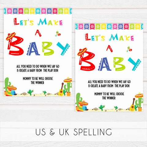 lets make a baby game, Printable baby shower games, Mexican fiesta fun baby games, baby shower games, fun baby shower ideas, top baby shower ideas, fiesta shower baby shower, fiesta baby shower ideas