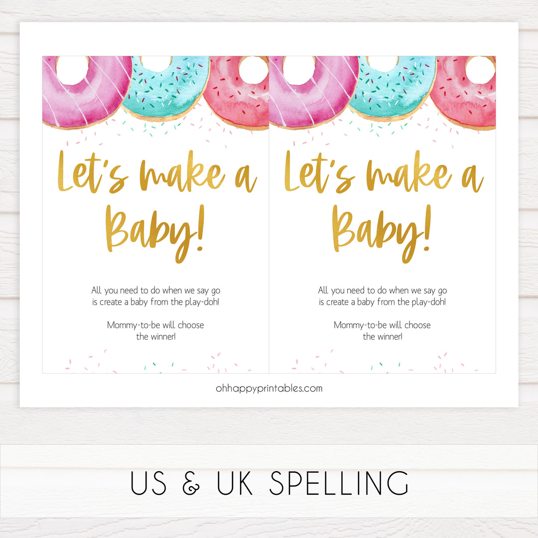 lets make a baby game, Printable baby shower games, donut baby games, baby shower games, fun baby shower ideas, top baby shower ideas, donut sprinkles baby shower, baby shower games, fun donut baby shower ideas